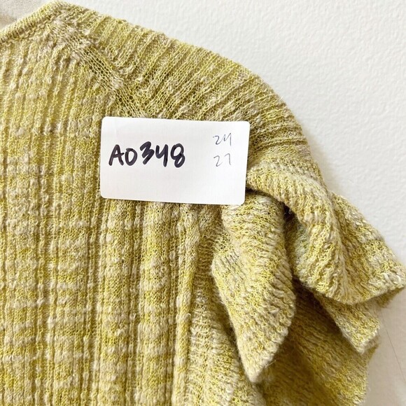 J. Crew Womens Green/Yellow Sz XXL Linen Ruffle Sleeveless Knit Blouse Top - Picture 8 of 8